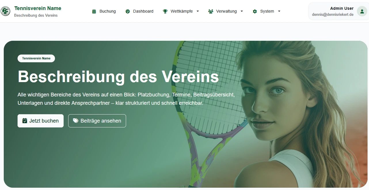 Live-Demo der Vereinssoftware für Tennisvereine